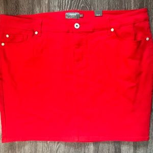 Torrid Red Denim Mini Skirt, size 22